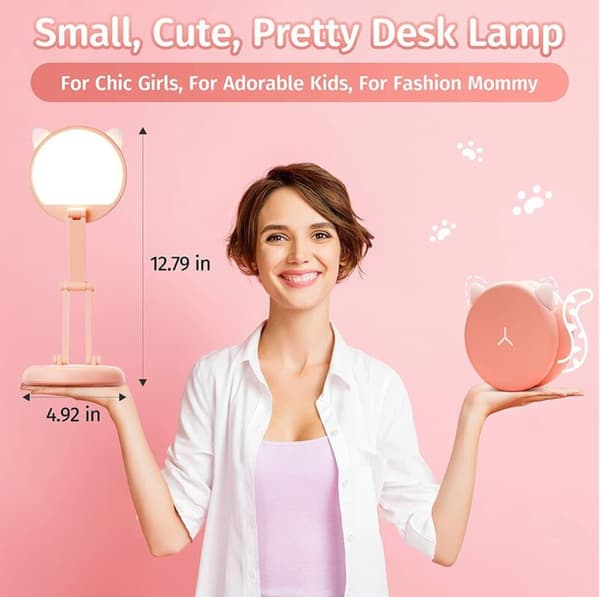 LED skrivebordslampe søt skrivebordslampe rosa skrivebordslampe