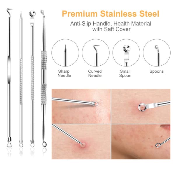 Blackhead Remover Kit med 10 deler i rustfritt stål
