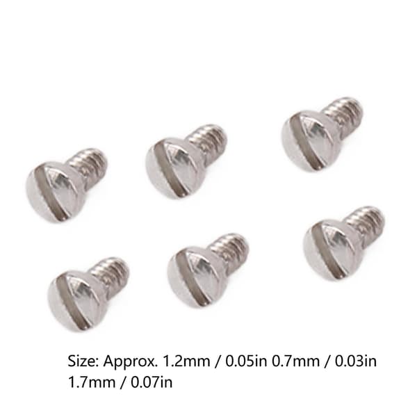 6 stk. Sølv Stål Quartz Ur Bagside Dæksel Skruer 1.2x0.7x1.7mm