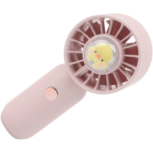 500mAh USB Genopladelig Lommeventilator - Mini Bærbar Ventilator med Pink Strømkabel