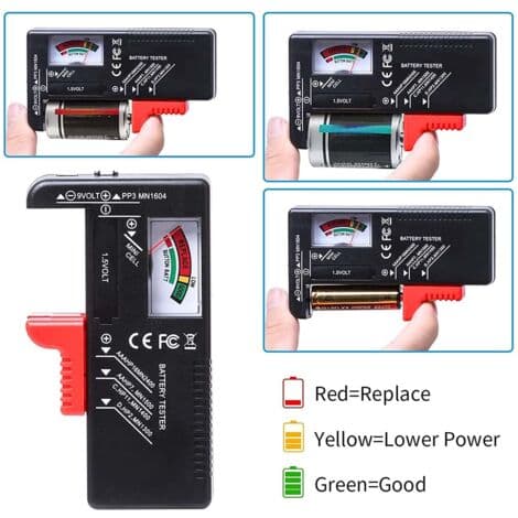 Universal batteritester, digital batteritester, for AA AAA CD 9V nøkkelbatterier 1,5V batterispenningskontroller