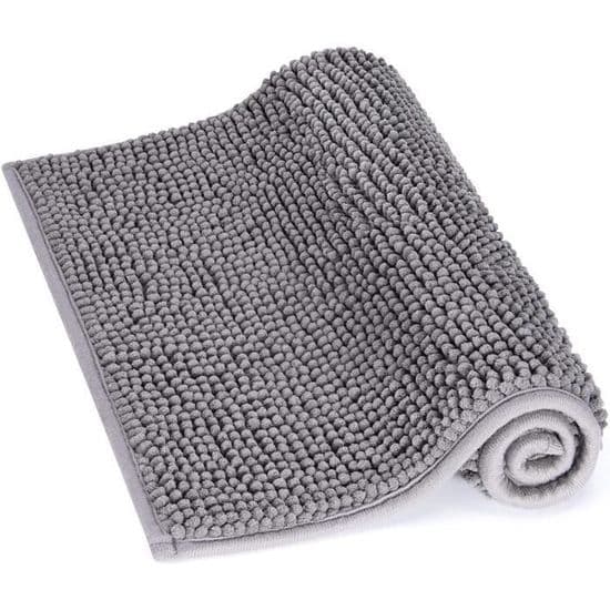 Absorberende sklisikker badematte 60 cm x 40 cm Chenille mikrofiber dusjmatte for baderom