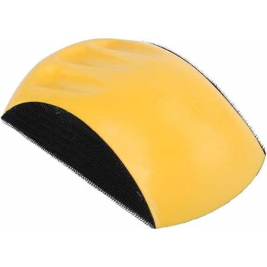 PU-skumblok, krog og løkke, håndslibepude, 6 tommer, 150 mm, gul