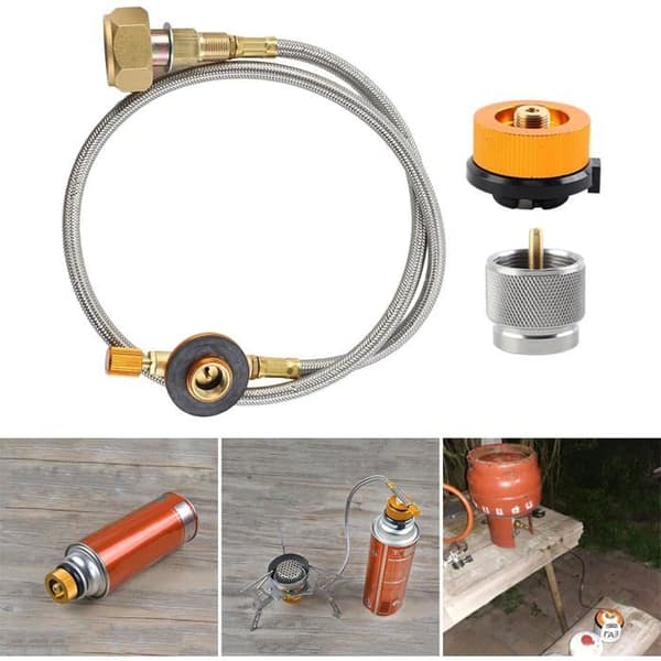 Gasolflaskadapter, Campinggaspatronadapter, Propanadapter, Ersättningsslang