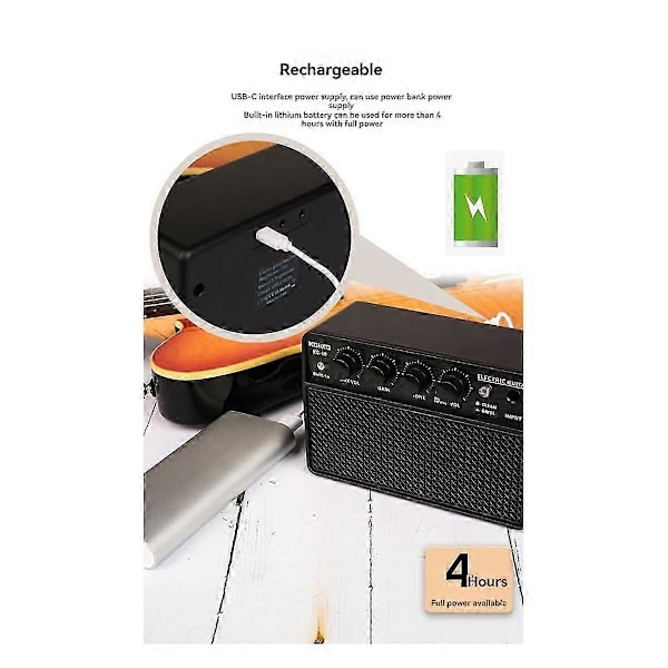 KG-10 Elektrisk Gitarrförstärkare Portabel Gitarrhögtalare