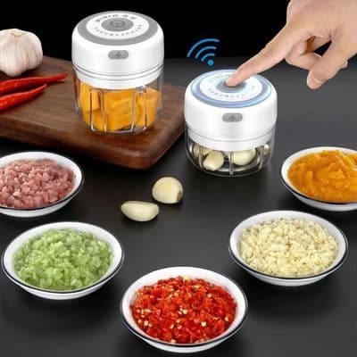 Elektrisk vitlökspress minihackare - 250 ml - 30W - Vit
