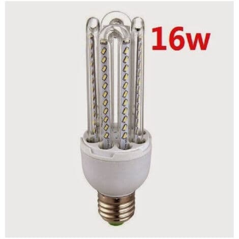 4U 16W Effektiv LED-pære, Sparer Varmt Hvitt Lys