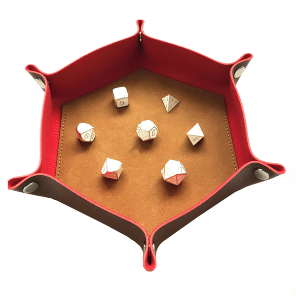 Vikbar Hexagon Tärningsbricka – Filttärningsbricka för brädspel, rollspel och Dungeons & Dragons MultiColor