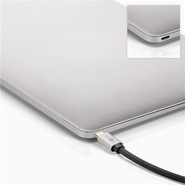 USB-C™–HDMI™-kaapeli, 3 m, musta;hopea