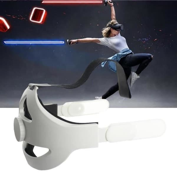 Justerbar hodestropp for Oculus Quest 2, forbedret styrkestøttebånd, hvit