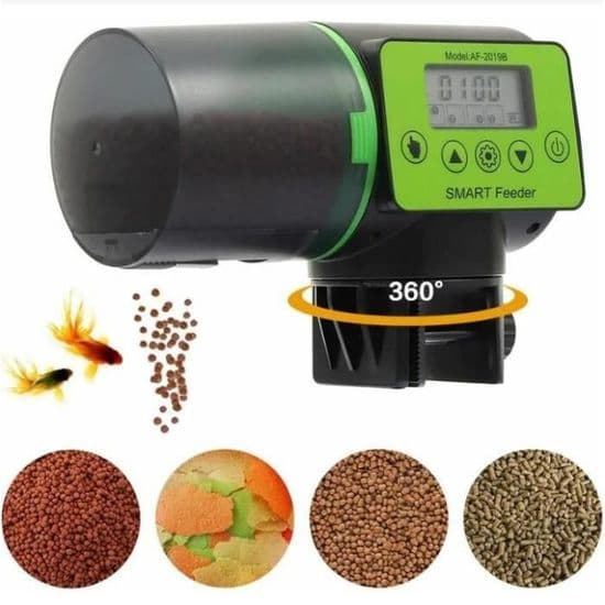 Smart automatisk fiskefoderautomat til akvarier med timer, 200 ml stor kapacitet, super støjsvag til damme og
