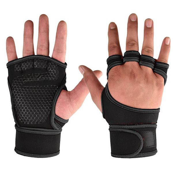 Training Gloves with Wrist Support - Black - L