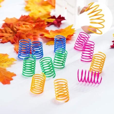 Set med 40 spiralformade kattleksaker för katter, plastleksak