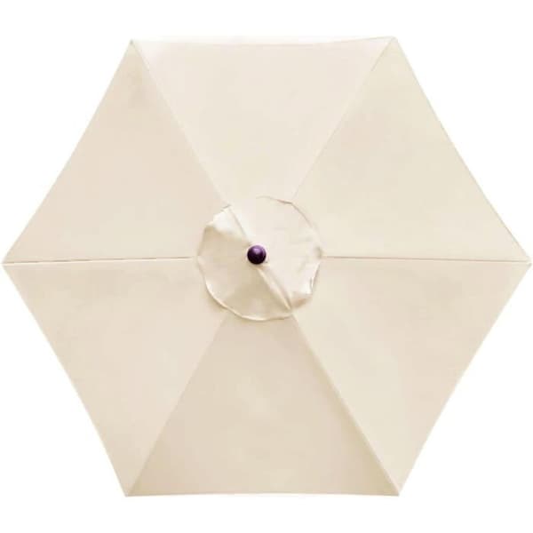 Udskiftningsdug til 2,7 m haveparasol - 6 arme - 180g polyester - UV-beskyttelse 30+