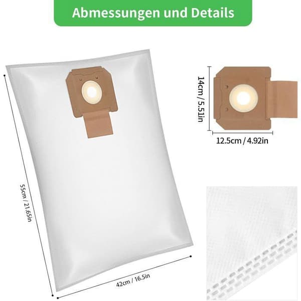 10-pack dammsugarpåsar för Bosch Professional GAS 35 L AFC/L SFC+/M AFC