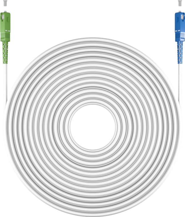 Fiberoptisk kabel (FTTH), Singlemode (OS2) Hvit, (Simplex), 0,5 m
