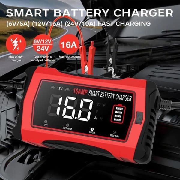 Batterilader - 16 A - 12V/24V - LiFePO4/AGM-GEL