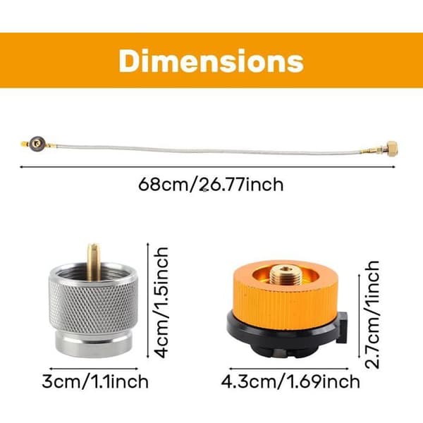 Gasolflaskadapter, Campinggaspatronadapter, Propanadapter, Ersättningsslang