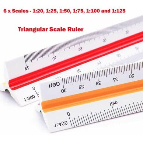 30 cm triangulär metrisk skalmätlinjal för ingenjörer och arkitekter