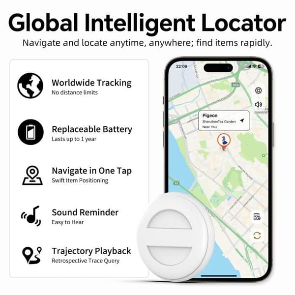 Mini GPS-sporer for kjæledyr, barn, biler – Global sanntidsplassering-app