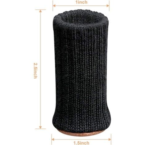 24 stk. stolebensokker til stoleben, møbelben, skridsikre puder til stoleben 2,5 cm til 5 cm i diameter, sort