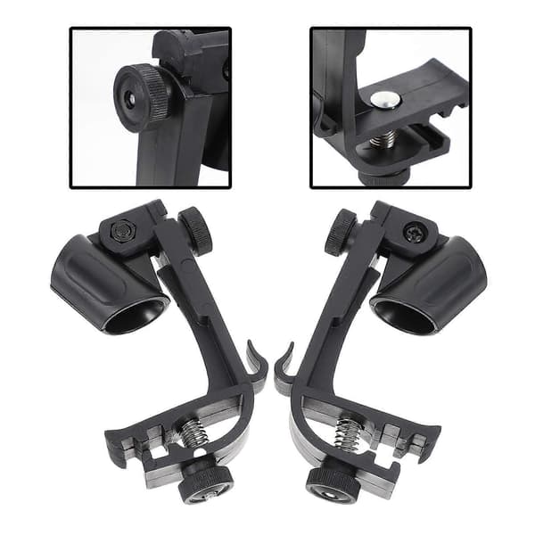 Mikrofonclips Sorte Plastik Mikrofonholdere til 4 stk. Instrumentbrug