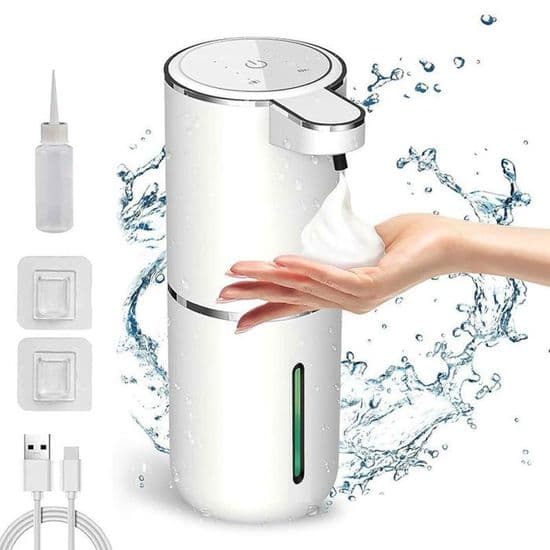 JORMFTTE Automatisk Sæbedispenser - 380 ml - Berøringsfri Infrarød Sensor - USB Genopladelig