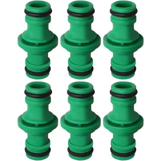 Dubbel hankoppling - Plast - 6 st - 1/2\" hona/hona