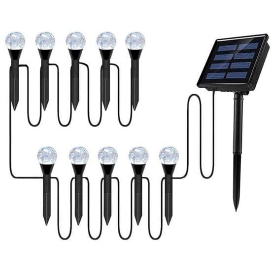 10-i-1 Udendørs Solar LED Spotlys til Have, Plæne, Landskab, Sti, Væglampe