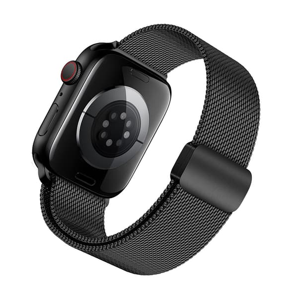 Milaneserem i rustfrit stål i grafit til Apple Watch Black S Silver