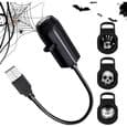 Halloween Projektorlampe, Magnetisk Spøgelseshus Projektor med 3 Tilstande | 360° Roterende LED Spøgelse USB