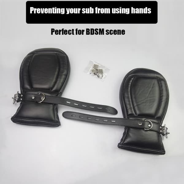 mitten servitude - BDSM Bondage Luffer, Læderhandsker, Polstrede Hundepote Luffer, Ærme