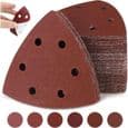 Delta-triangelslippapper, 120 stycken, 6 hål, triangulära slippapper, 93x93x93mm slippapper (20 x korn 40/60/80/120/180/240)