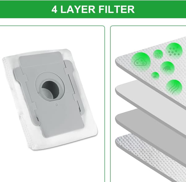 6 kpl pölynimuripusseja iRobot Roomba i7 i7+ i7+ E5 E6 S9 S9+