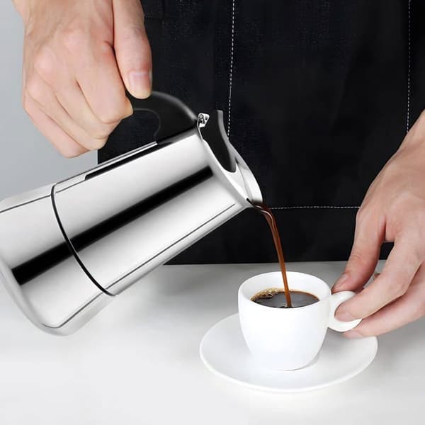 Italiensk espressokanne - 100 ml - Rustfritt stål - Termisk