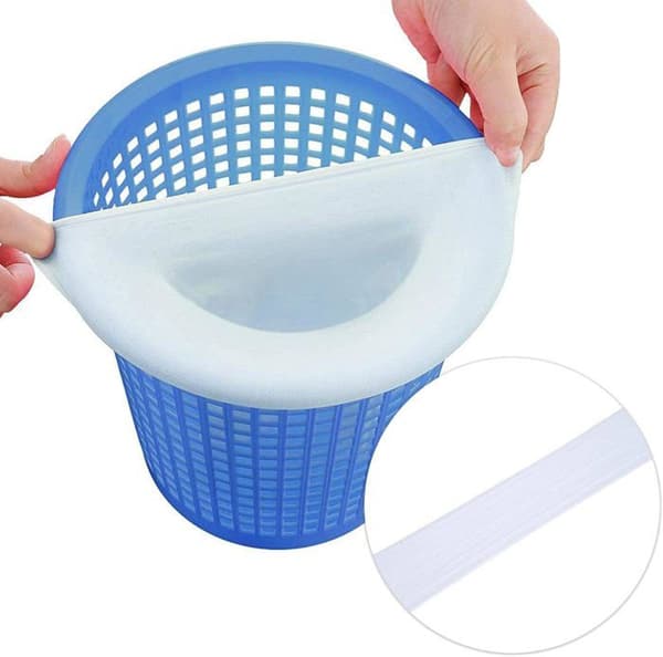 10-pack poolskimmerstrumpor av slitstark elastisk nylon. För filtrering av löv, gräs, hår och mossa.
