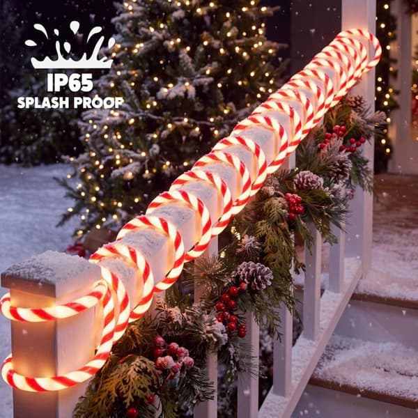 12 m julgransbelysning med polkagrisar, 360 LED-lampor