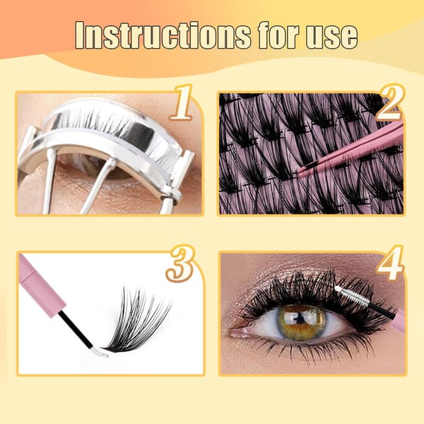 False Eyelash Set (240 Clusters) - Natural Look, Reusable, DIY Application Model 2