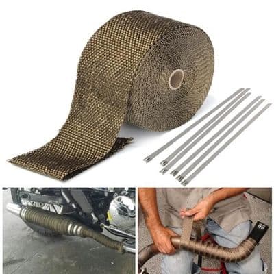 15M Titan Termisk Isolasjonstape Motorsykkel Eksosrør Stoffinnpakning 1.5x50mm