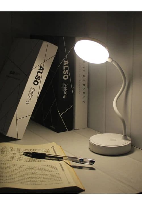 Bærbar LED-bordlampe, øyebeskyttelse, 3 dimmemoduser for soverom, nattbordslampe