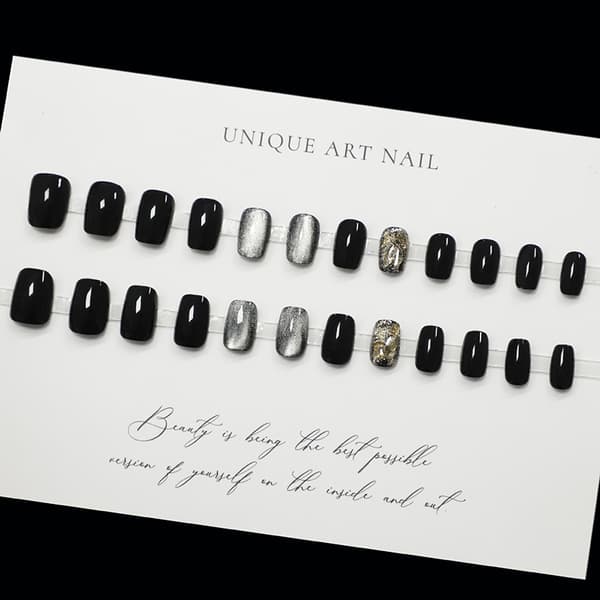 Dark Princess Short Nail Patches - Elegant & Easy to Apply