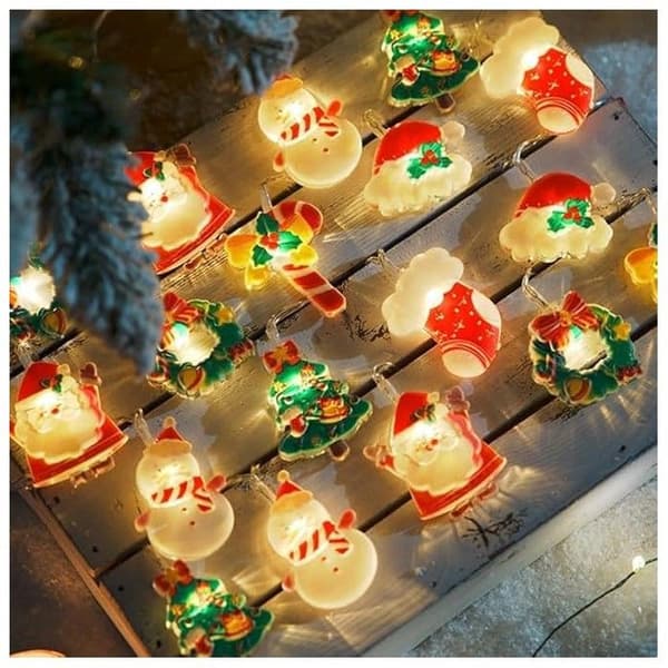 Jultomte ljusslinga, 1,5 m, 10 LED-lampor, batteridriven