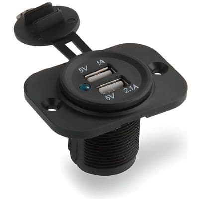 2-ports USB billader 12V for bil