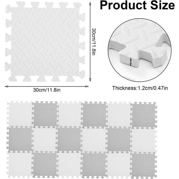 16-bitars pusselgolvmatta - EVA-skum - Halkfri - 30 x 30 cm