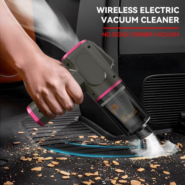 Portable Car Vacuum Cleaner - Powerful Suction, Cordless Purple