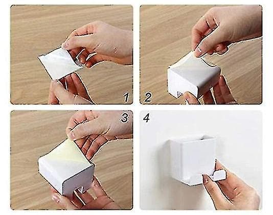 3 stk. fjernkontrollholder for veggmontering, laget av ABS