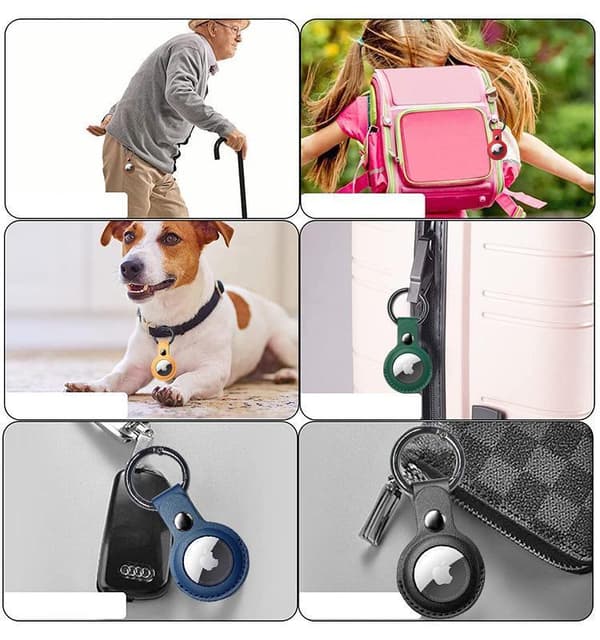 4-pack AirTag Case / Cover - Protection - Keychain Brown