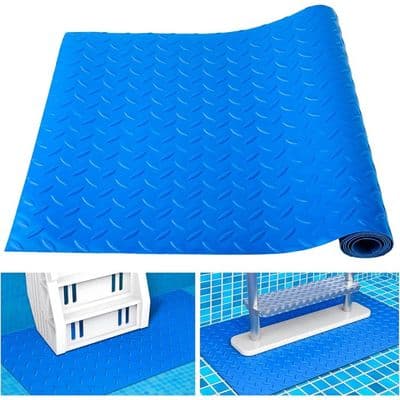 Skridsikker poolmåtte, 90x23cm poolstigemåtte, rektangulær poolgulvmåtte, poolstigemåtte til nedgravede pools