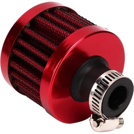 Luftfilter, 25 mm 1 tomme Mini Kold Krumtaphusudluftning Turbo Ventilator Luftindtagsfilter til Bil Motorcykel (Rød)
