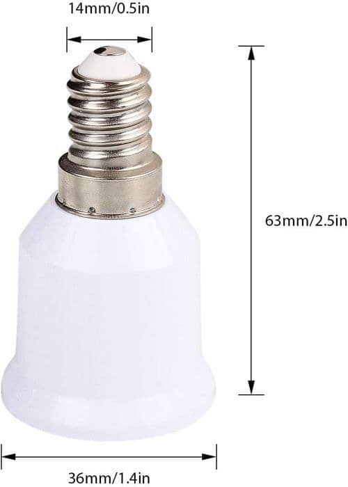 15 stycken E14 till E27 sockeladapter, lampbas sockelomvandlare, glödlampssockeladapter